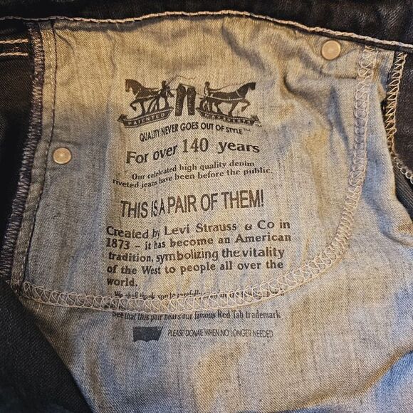 Levi's 505 Regular Fit Straight Blue Stretch Denim Jeans Mens Size 34x 34 - Picture 8 of 11